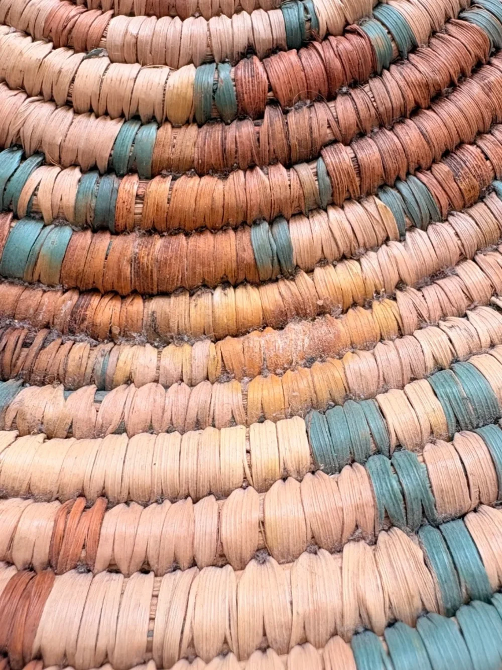 Handwoven Coiled Basket Bowl Natural Fiber Decorative Basket Southwest/Boh0 14